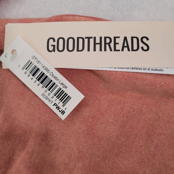 Goodthreads Women's Heritage Fleece Beefy Crewneck Sweatshirt Pink Acid Wash L - Picture 9 of 11